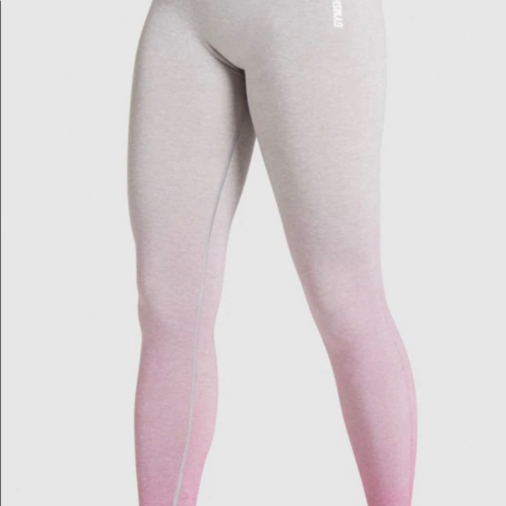 Gymshark Adapt Ombré Light Grey Marl/ Shell Pink Seamless Leggings